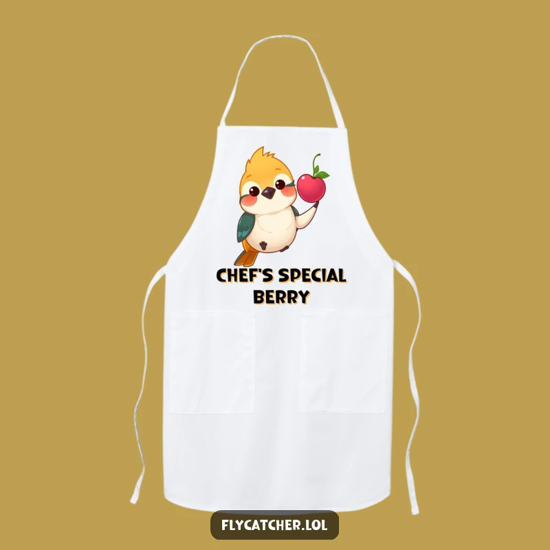 Funny Flycatcher Berry Gift Apron - Kitchen Kindness Apparel, Great Funny Gift