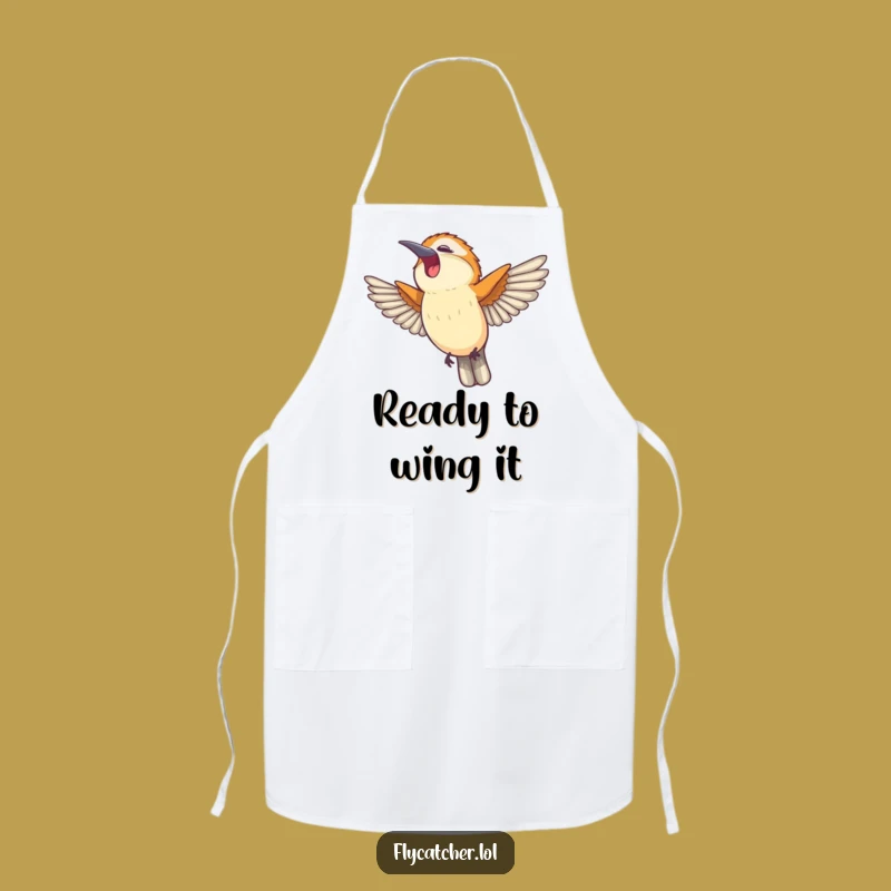 Funny Flycatcher Yawn Apron - Kitchen Cheer Apparel, Great Funny Gift