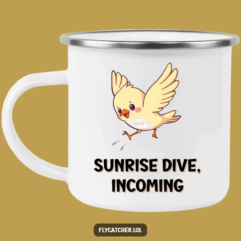 Funny Bird Swoop Camping Mug: Adventure Fuel with an Energetic Landing