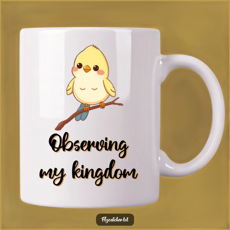 Funny Bird Branch Mug: Cheerful Peering Bird, Perfect Funny Gift for Bird Watchers