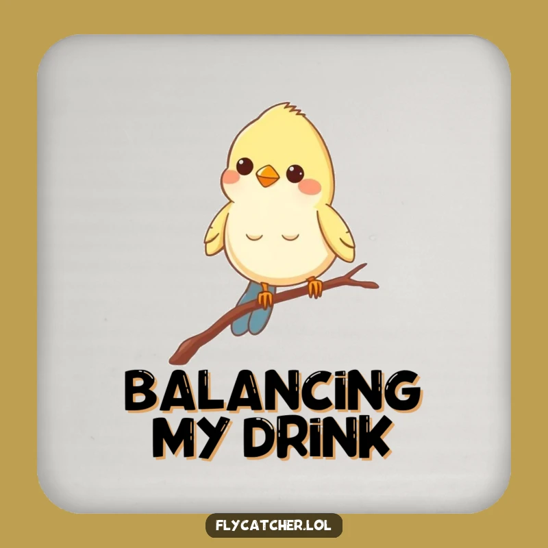 Funny Bird Branch Coaster: Protect Surfaces with a Peering Bird