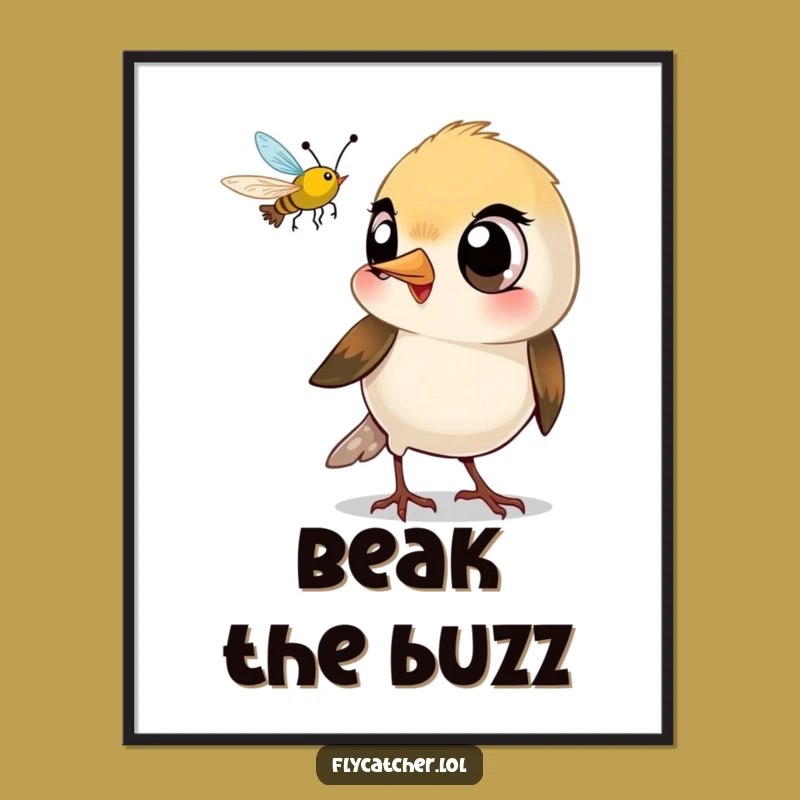 Funny Bird Snaps Poster: Playful Art with a Beak-Snapping Bird