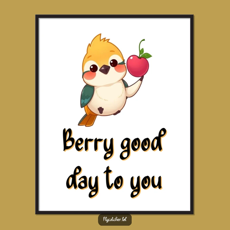 Polite Berry Flycatcher Humorous Art - Free Printable Downloadable Decor!