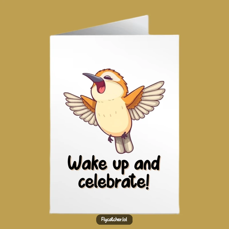 Happy Yawn Flycatcher Birthday Card - Free Printable for Relaxed Celebrations!