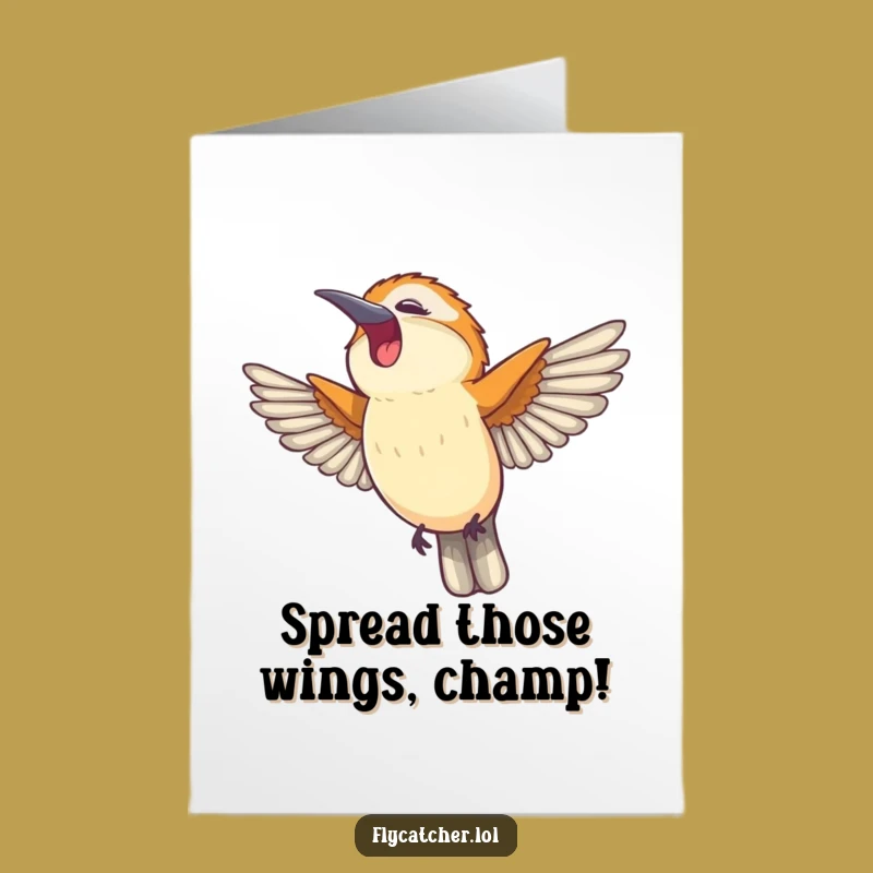 Happy Yawn Flycatcher Congrats Card - Free Printable for Relaxed Triumphs!