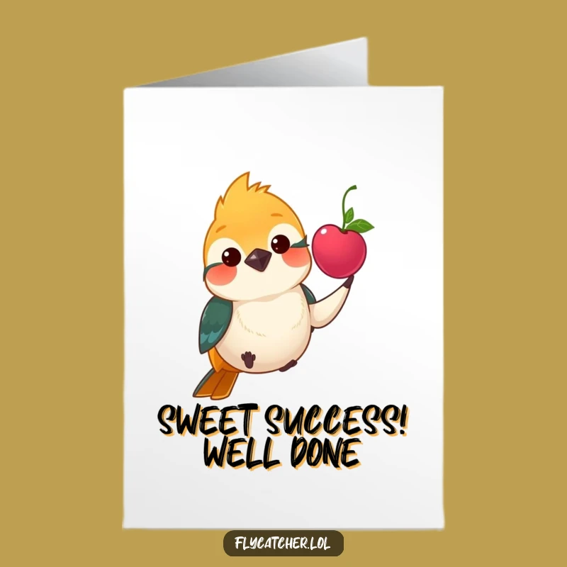 Polite Berry Flycatcher Congrats Card - Free Printable for Gifts of Success!