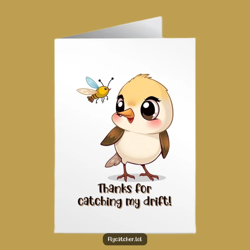 Free Printable Thank You Card: Snappy Bird & Bug, Funny Downloadable