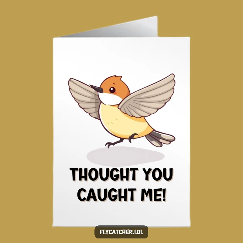 Funny Free Printable Thank You Card: Flycatcher Shadow Chase, Amusing Downloadable Gift