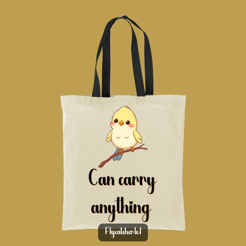 Funny Bird Branch Tote Bag: Carry Your Essentials with a Peering Companion