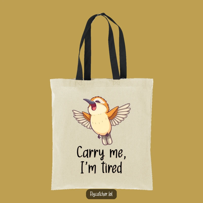 Funny Flycatcher Yawn Tote Bag - Carry Your Joy, Ideal Funny Gift